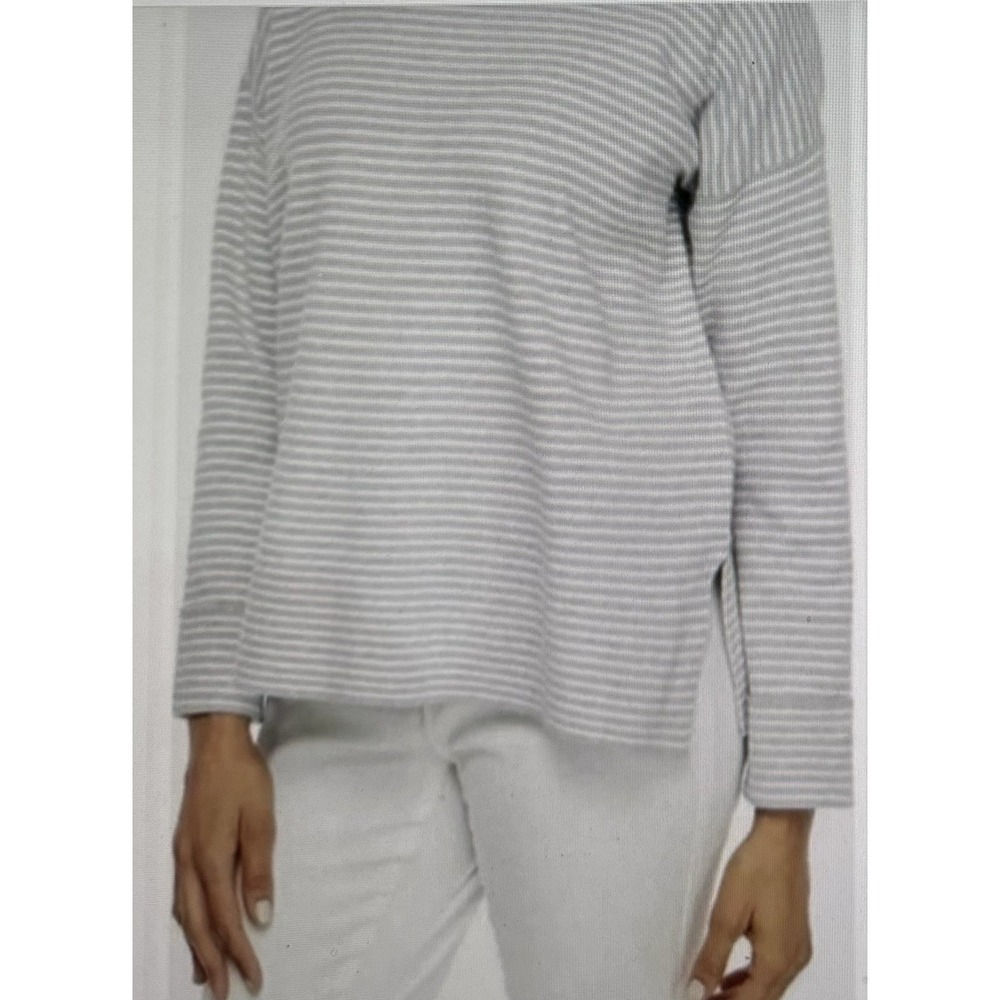 Eileen Fisher Women's‎ Sz XS Striped Organic Cotton/Silk Blend Sweater Cuffed